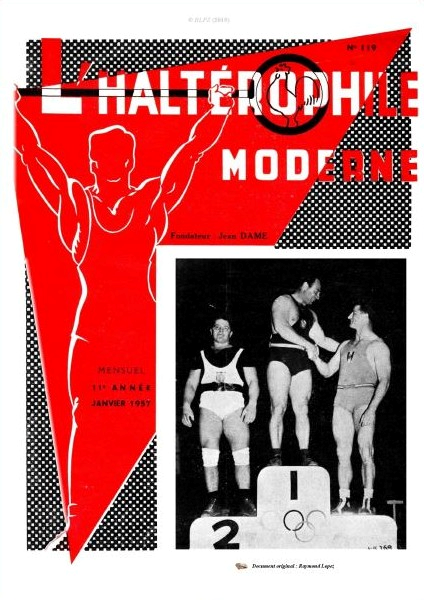Première de couverture de l'Haltérophile Moderne : N° 119 janvier 1957